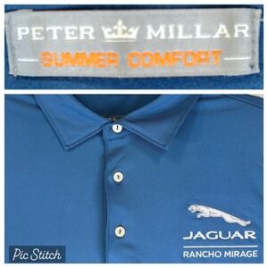 Peter Millar Summer Comfort Jaguar Rancho Mirage Golf Polo Dress‎ Shirt Men (M)